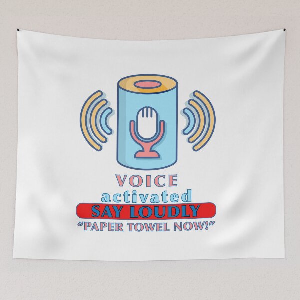 Item preview, Voice Activated sticker for paper towel dispenser funny designed and sold by ArtByMigdad.