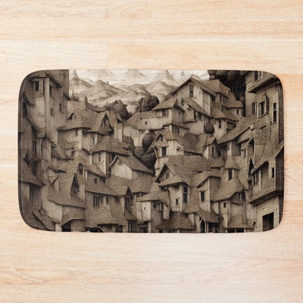 Item preview, small country town scene in the style of Leonardo da Vinci designed and sold by David-Howells.