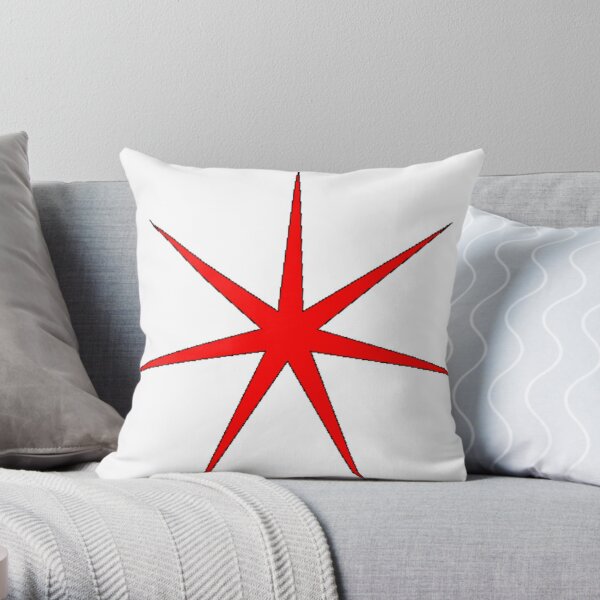 Red Seven Pointed Star #RedSevenPointedStar #Red #SevenPointedStar #Star Throw Pillow
