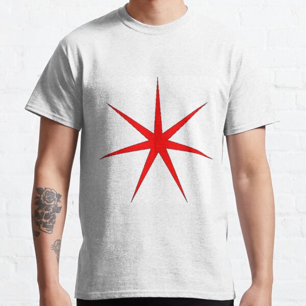 Red Seven Pointed Star #RedSevenPointedStar #Red #SevenPointedStar #Star Classic T-Shirt