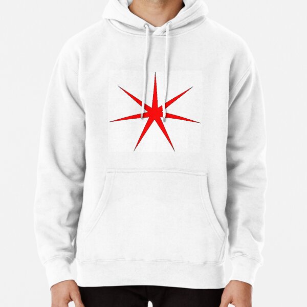 Red Seven Pointed Star #RedSevenPointedStar #Red #SevenPointedStar #Star Pullover Hoodie