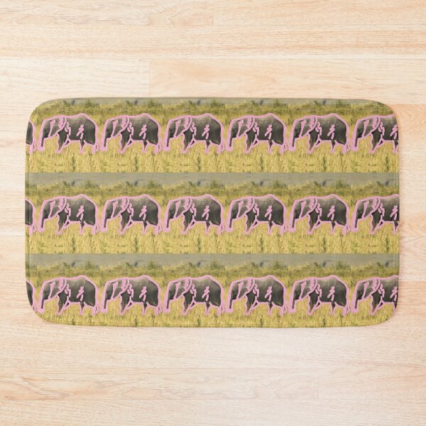 Item preview, Baby Elephant in the field, highlighted in pink designed and sold by Cowboy Folly.