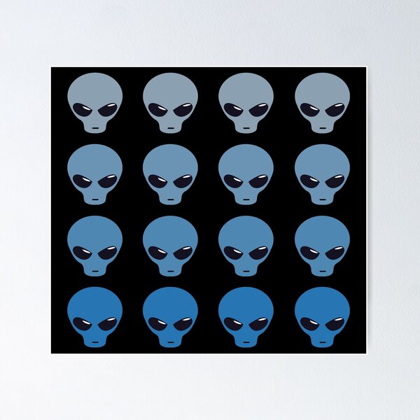 Item preview, Blue Alien Heads designed and sold by ThePurpleFrog.