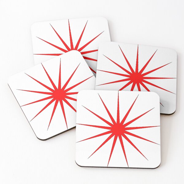 Red thirteen pointed star #redthirteenpointedstar #red #thirteenpointedstar #star  Coasters (Set of 4)