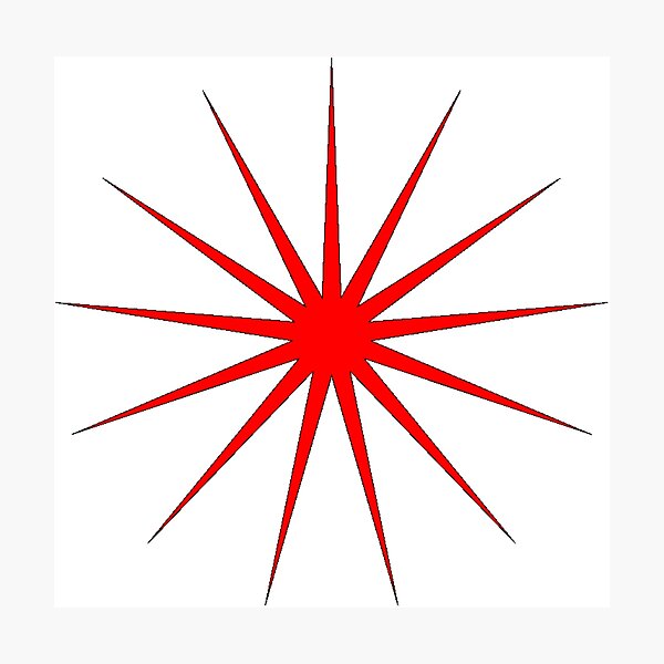 Red thirteen pointed star #redthirteenpointedstar #red #thirteenpointedstar #star  Photographic Print