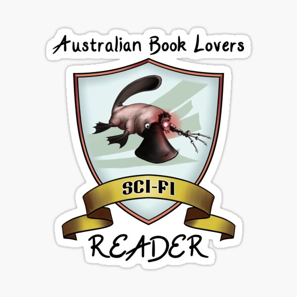 ABL sci-fi reader - black text Sticker