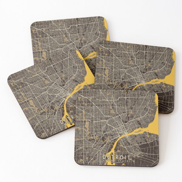 Item preview, Detroit City map of Michigan, USA - Pastel designed and sold by deMAP.