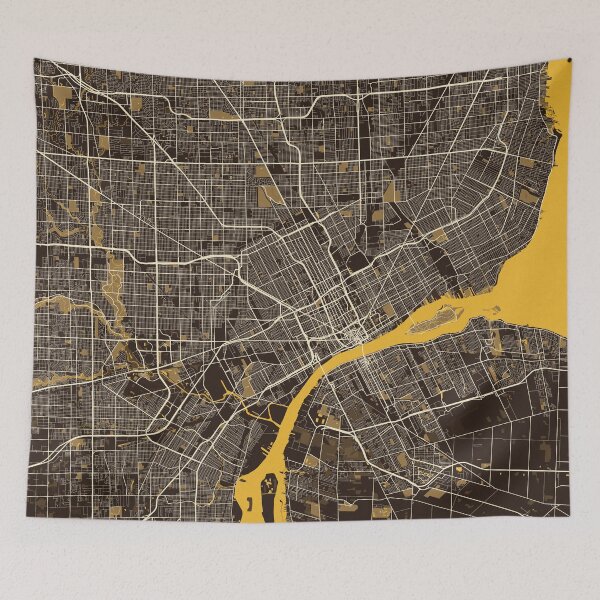 Item preview, Detroit City map of Michigan, USA - Pastel designed and sold by deMAP.