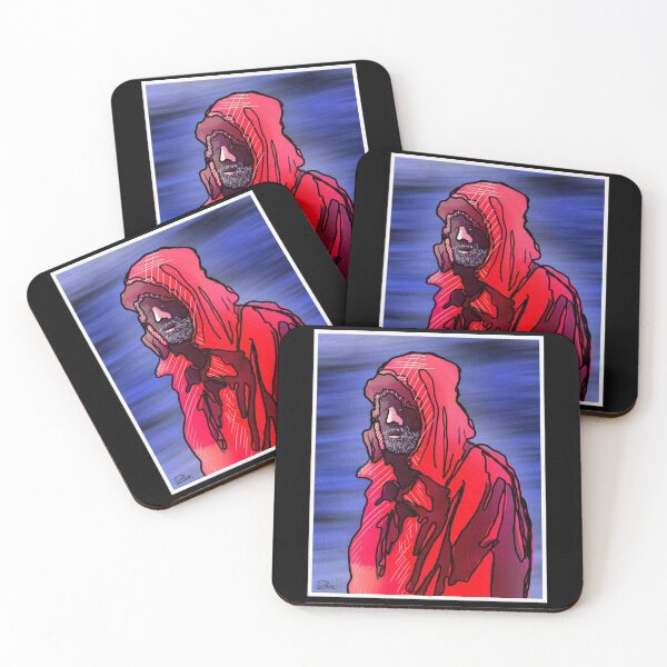 Item preview, Rain jacket, crazy expressive portrait of a fisherman with background designed and sold by dusso.