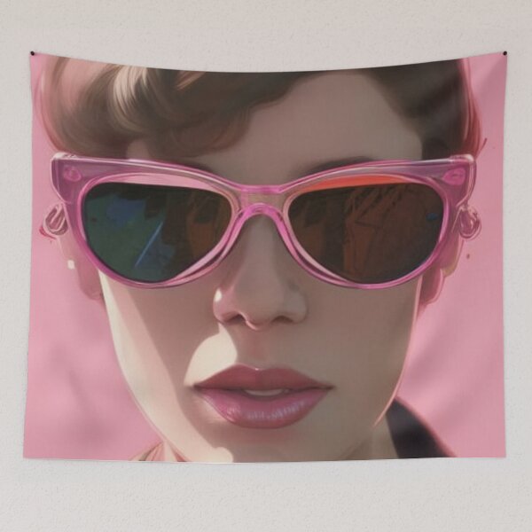 Item preview, Portrait of Woman with Pink Sunglasses designed and sold by katiebca2.