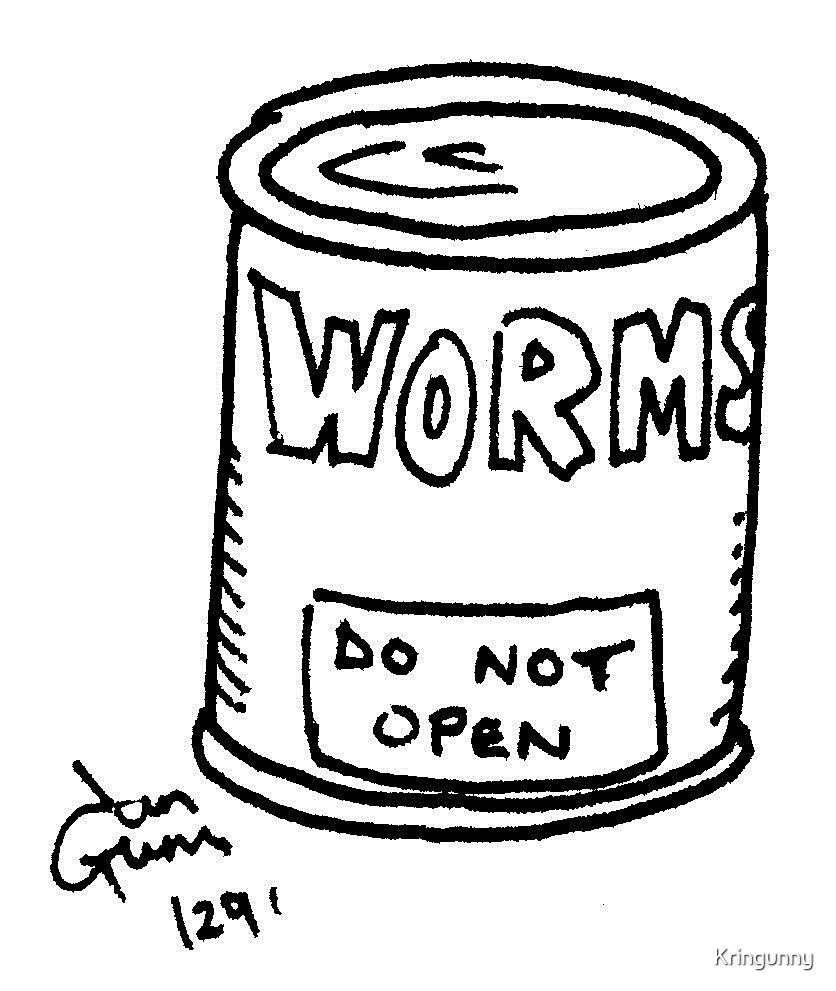 "Can of worms" by Kringunny Redbubble