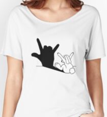 Rabbit Love Hand Shadow Women's Relaxed Fit T-Shirt