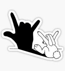 Rabbit Love Hand Shadow Sticker