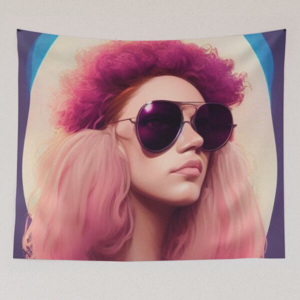 Item preview, Portrait of Woman with Pink Hair designed and sold by katiebca2.