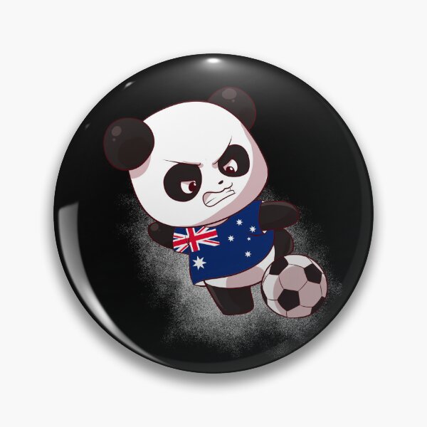 Item preview, Funny Panda Shooting Australia Football - Australian Flag Soccer designed and sold by Mini Pandas.