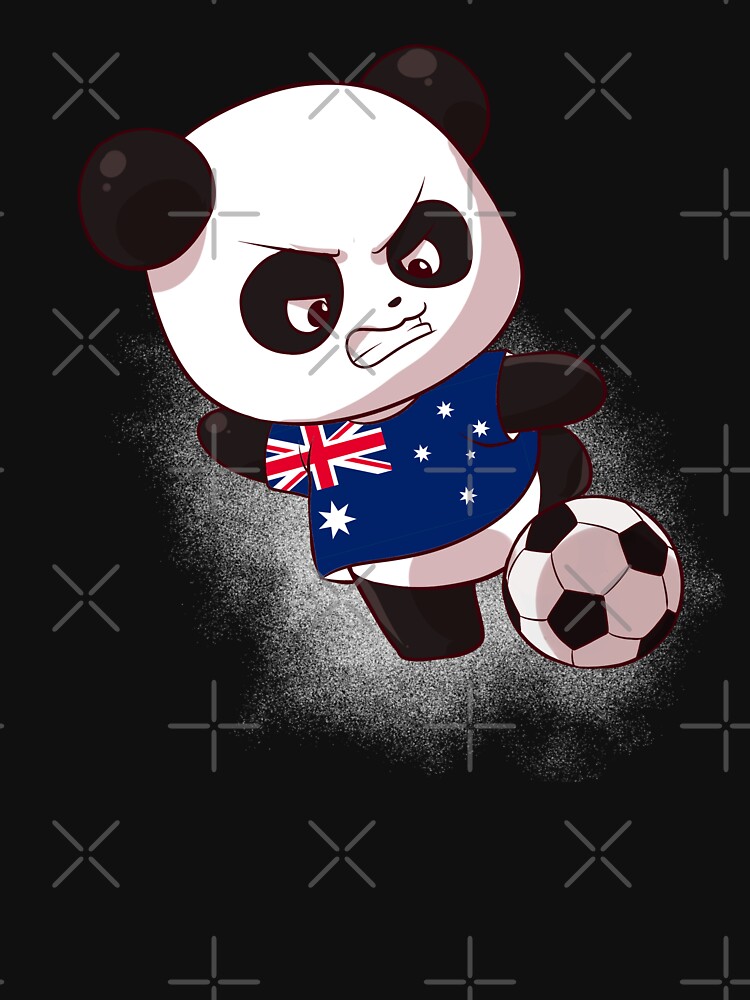 "Funny Panda Shooting Australia Football Australian Flag Soccer" T