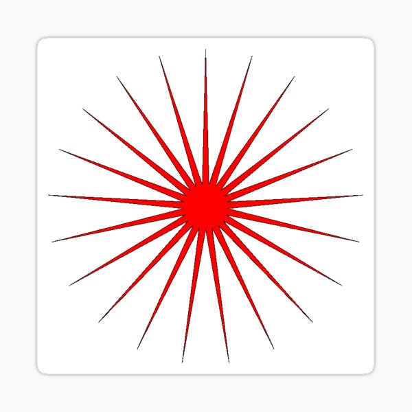 red twenty-one-pointed star Sticker