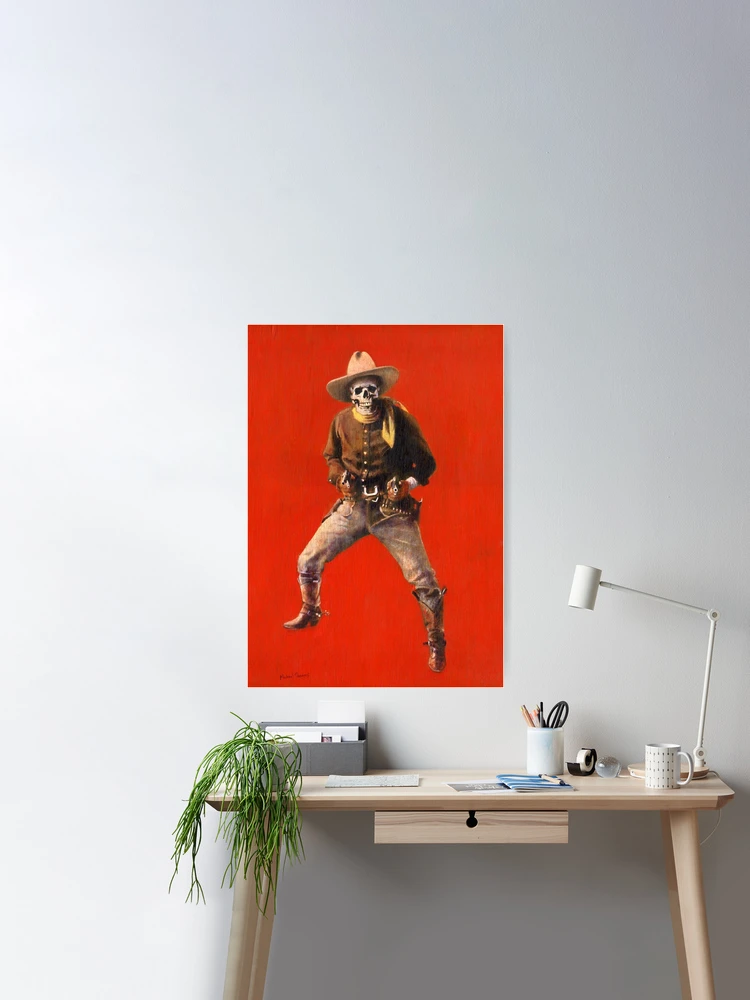 Vintage Skeleton Cowboy Poster for Sale by mictomart