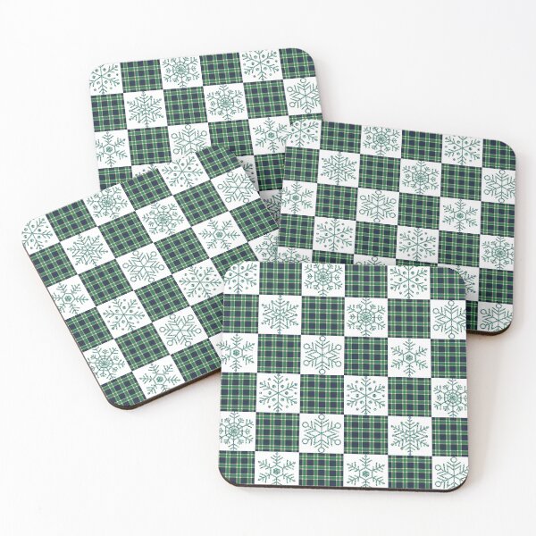 Item preview, Winter Snowflakes on Green Plaid designed and sold by Jessi-Sketches.