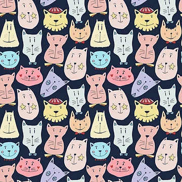 Artwork thumbnail, Cat Pattern by antevasinart
