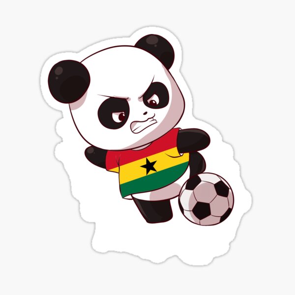 "Funny Panda Shooting Ghana Football Ghanaian Flag Soccer" Sticker
