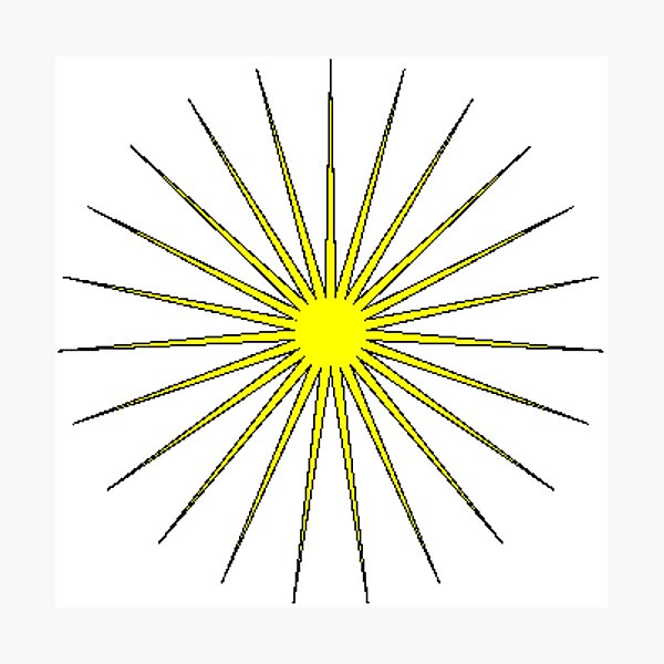 Yellow twenty-three-pointed star #Yellowtwentythreepointedstar #Yellow #twentythreepointedstar #star  Photographic Print