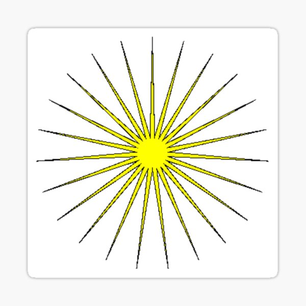 Yellow twenty-three-pointed star #Yellowtwentythreepointedstar #Yellow #twentythreepointedstar #star  Sticker