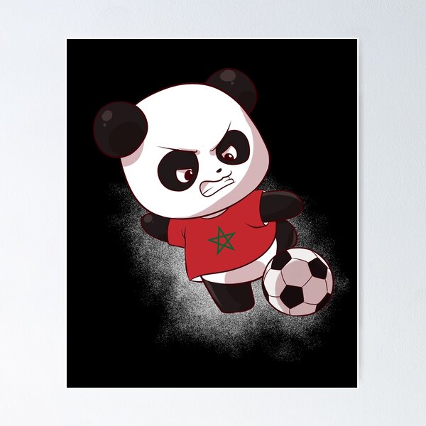 Item preview, Funny Panda Shooting Morocco Football - Moroccan Flag Soccer designed and sold by Mini Pandas.