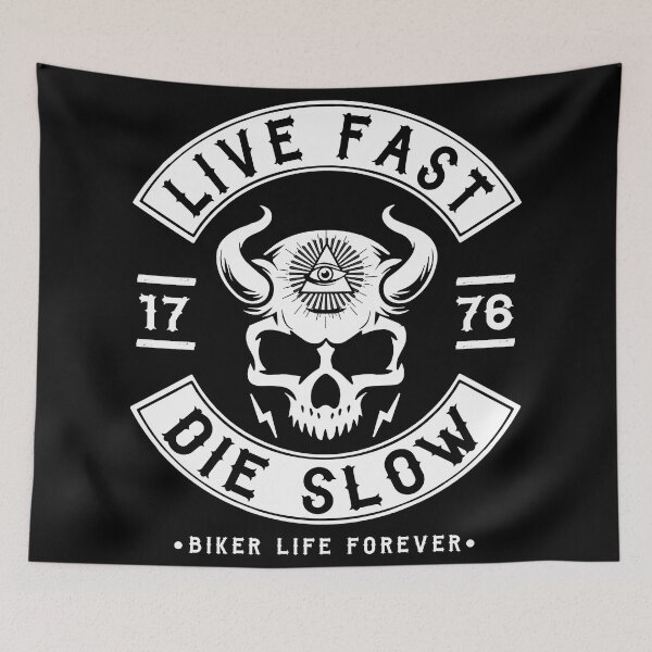 Item preview, BIKER, LIVE FAST DIE SLOW designed and sold by ShirtWreck.