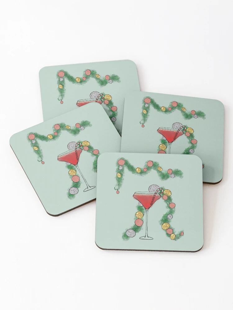 Thumbnail 1 of 5, Coasters (Set of 4), Christmas Cocktail designed and sold by Rae-Rabbs.