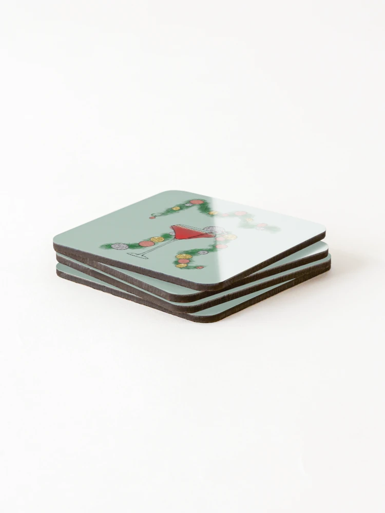 Thumbnail 4 of 5, Coasters (Set of 4), Christmas Cocktail designed and sold by Rae-Rabbs.