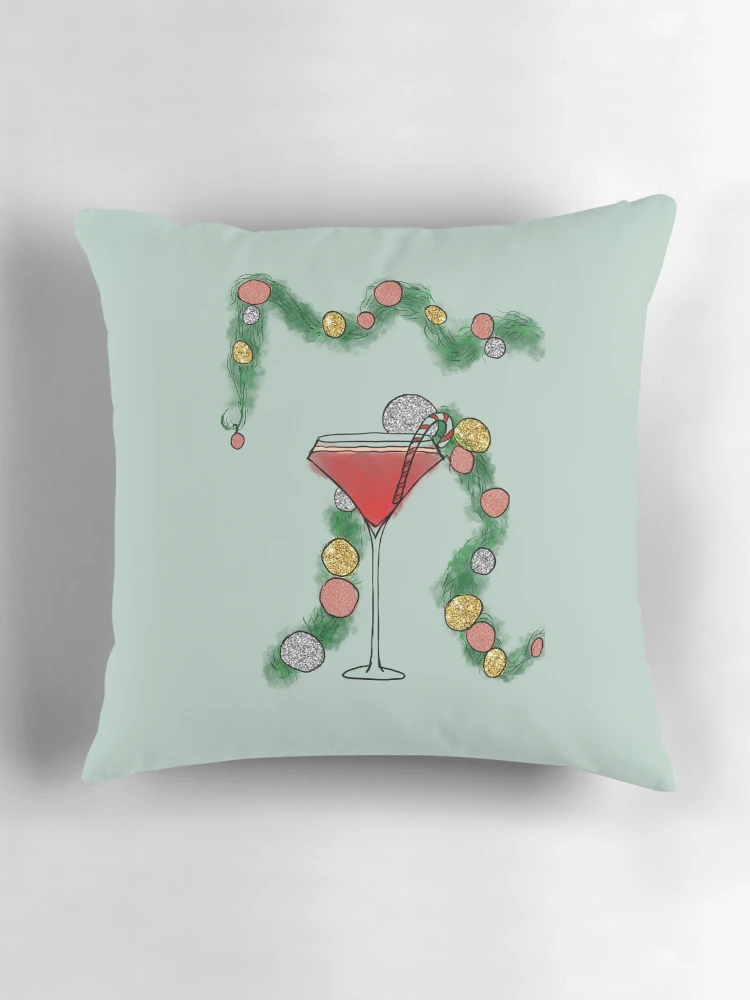 Thumbnail 3 of 4, Pillow, Christmas Cocktail designed and sold by Rae-Rabbs.