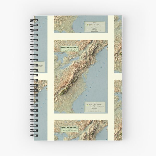 Item preview, 1981 Appalachian Trail, USA Shaded Relief Map digitally-rendered (2D ONLY - Not 3D) designed and sold by ThinkAboutMaps.