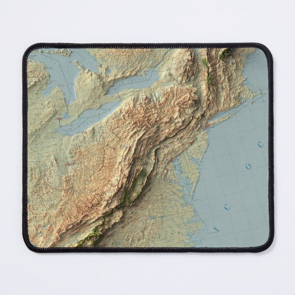 Item preview, 1981 Appalachian Trail, USA Shaded Relief Map digitally-rendered (2D ONLY - Not 3D) designed and sold by ThinkAboutMaps.