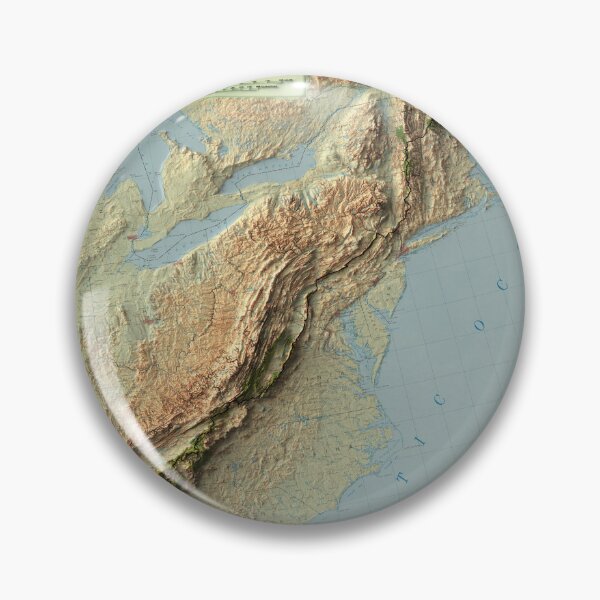 Item preview, 1981 Appalachian Trail, USA Shaded Relief Map digitally-rendered (2D ONLY - Not 3D) designed and sold by ThinkAboutMaps.