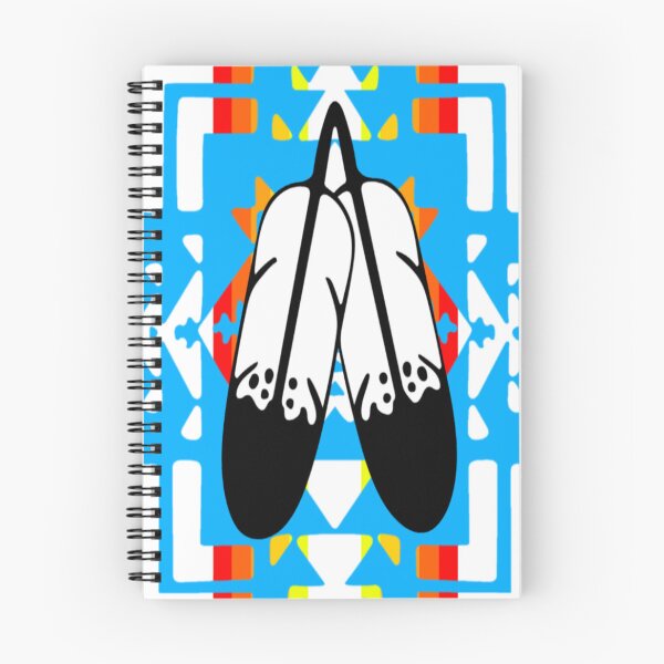 Item preview, Sky Blue / Fire Color / White Double Feather Native Blanket Print designed and sold by JMWCD.