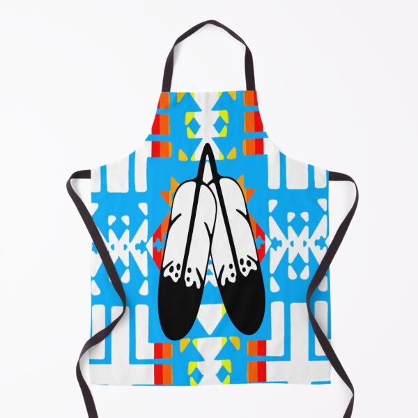Item preview, Sky Blue / Fire Color / White Double Feather Native Blanket Print designed and sold by JMWCD.