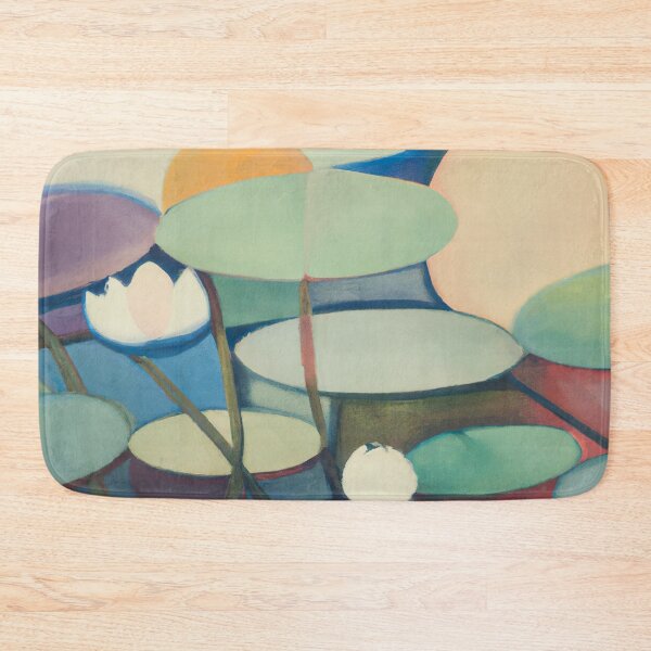 Item preview, Water Lilies Impressionist Painting - Blue and Pale Green with Warm Highlights designed and sold by Inomaly Art.