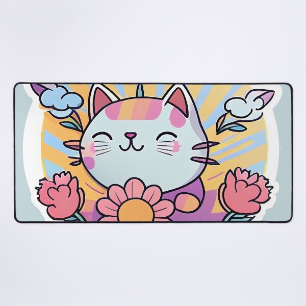 Item preview, Kawaii Unicorn Cat Holding Flowers designed and sold by cardinalhill.