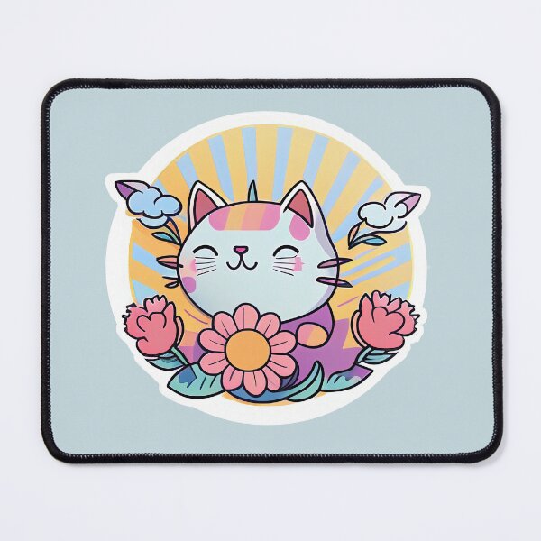 Item preview, Kawaii Unicorn Cat Holding Flowers designed and sold by cardinalhill.