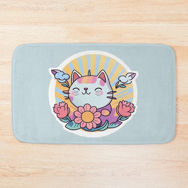 Item preview, Kawaii Unicorn Cat Holding Flowers designed and sold by cardinalhill.