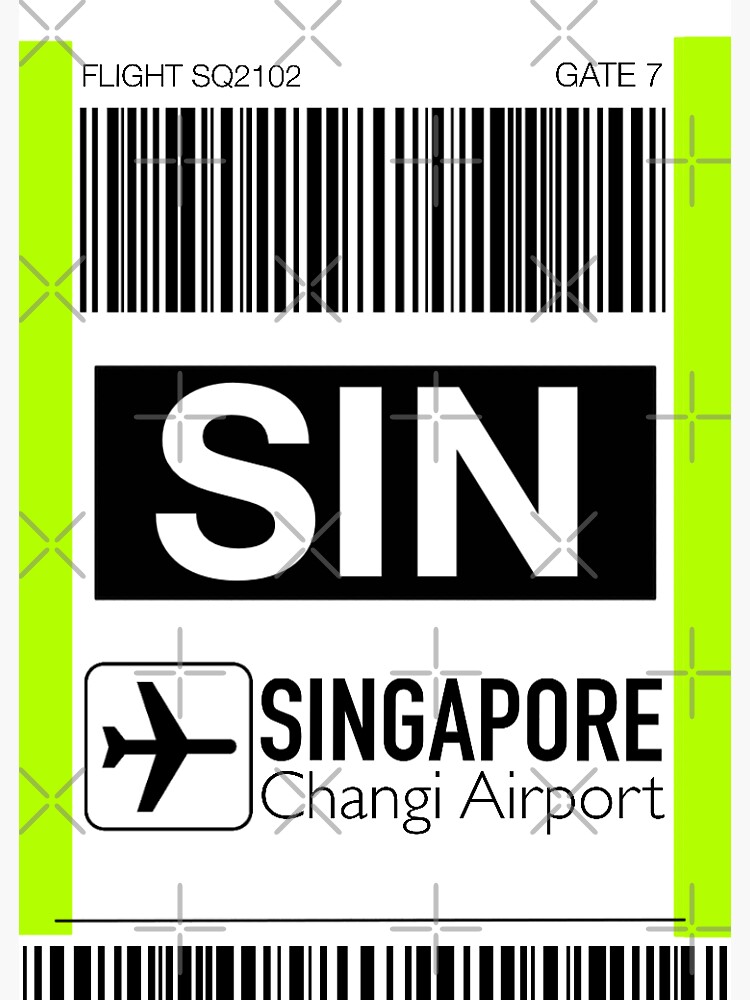 Singapore SIN Changi Airport Luggage Tag Sticker for Sale by LeddsoDello Redbubble