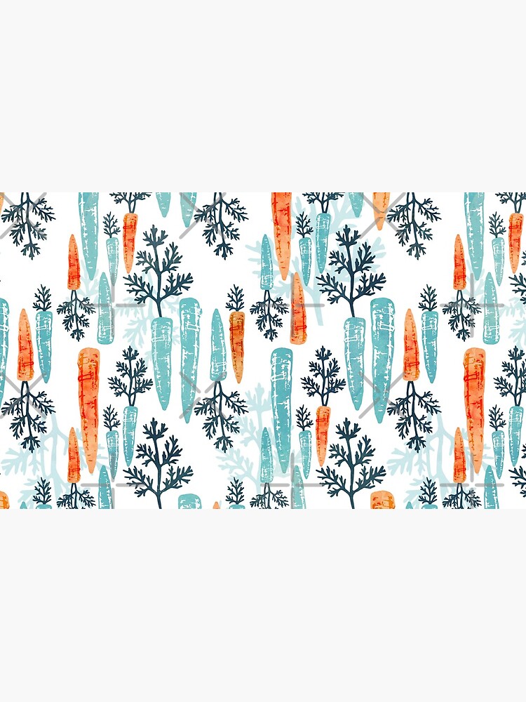 Watercolor carrot repeat on white by adenaJ