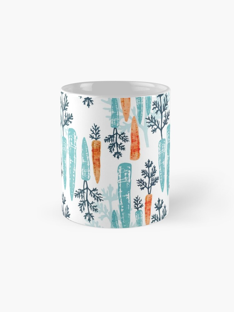 Alternate view of Watercolor carrot repeat on white Mug