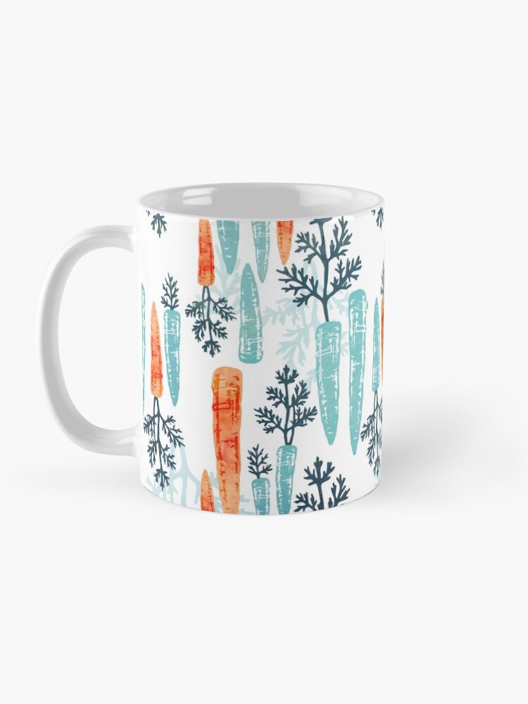 Alternate view of Watercolor carrot repeat on white Mug