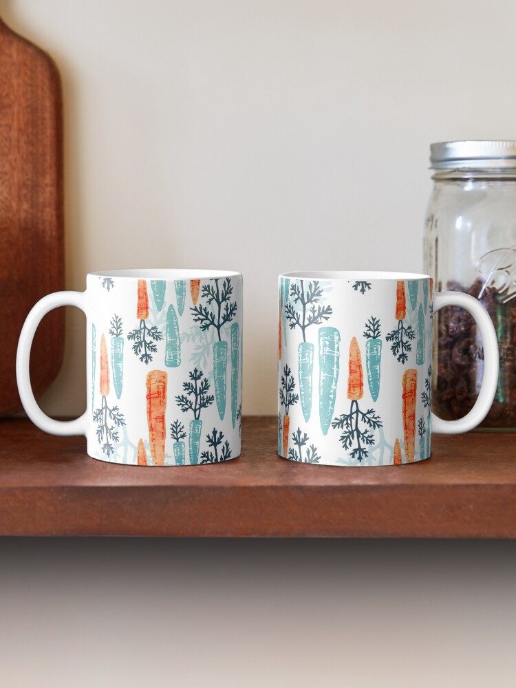 Alternate view of Watercolor carrot repeat on white Mug