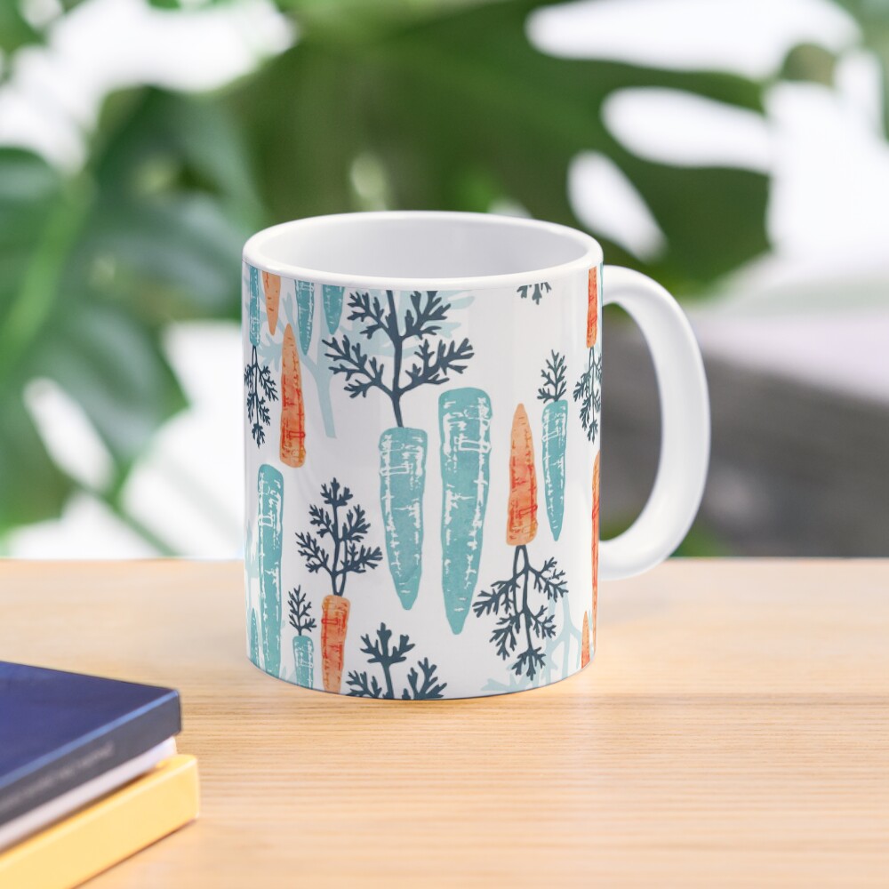 Watercolor carrot repeat on white Mug