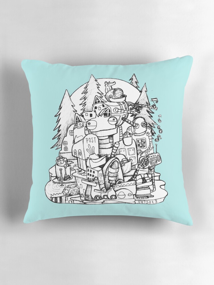 Thumbnail 3 of 4, Pillow, Robots designed and sold by GriselMiranda.