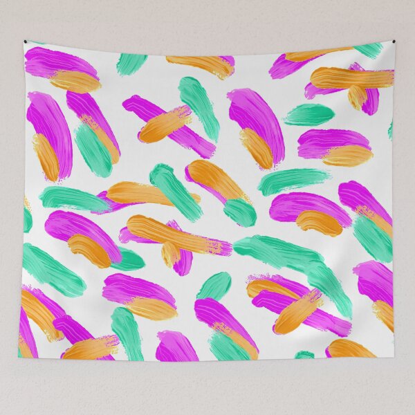 Item preview, Modern purple orange acrylic brushstrokes pattern designed and sold by GirlyTrend.