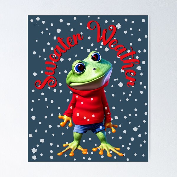 Item preview, Sweater Weather, cute frog in a sweater designed and sold by i-cottagedesign.